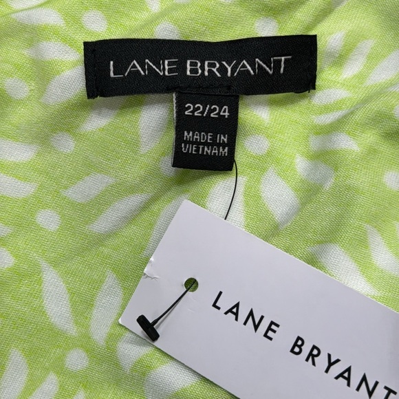 Lane Bryant NWT Vibrant Lime Green and White One Shoulder Ruffled Top Size 22/24 - Picture 4 of 8